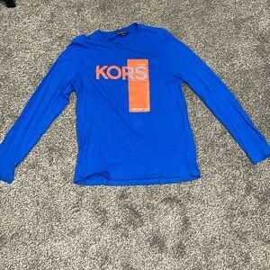 Men’s Michael Kors Long Sleeve T-Shirt Large Blue Like New